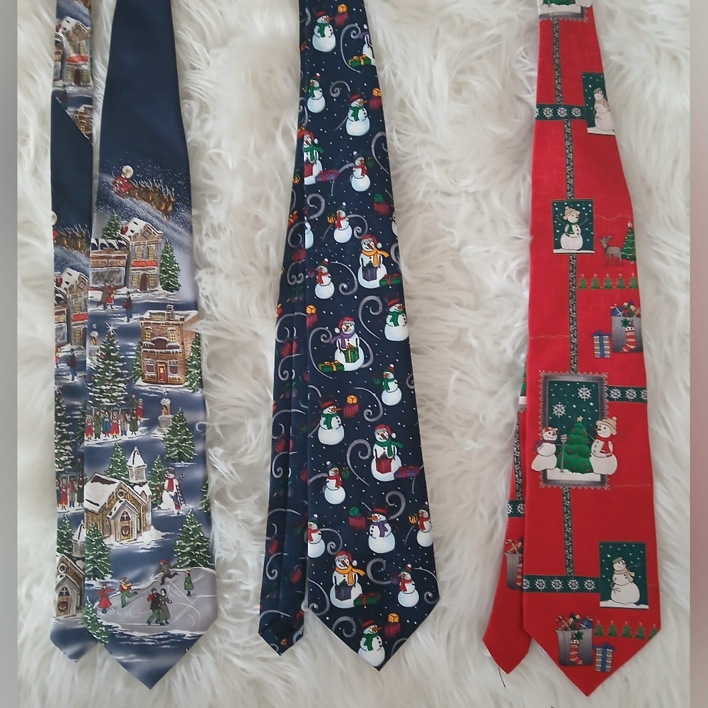 Men's 3 Holiday Christmas Neckties